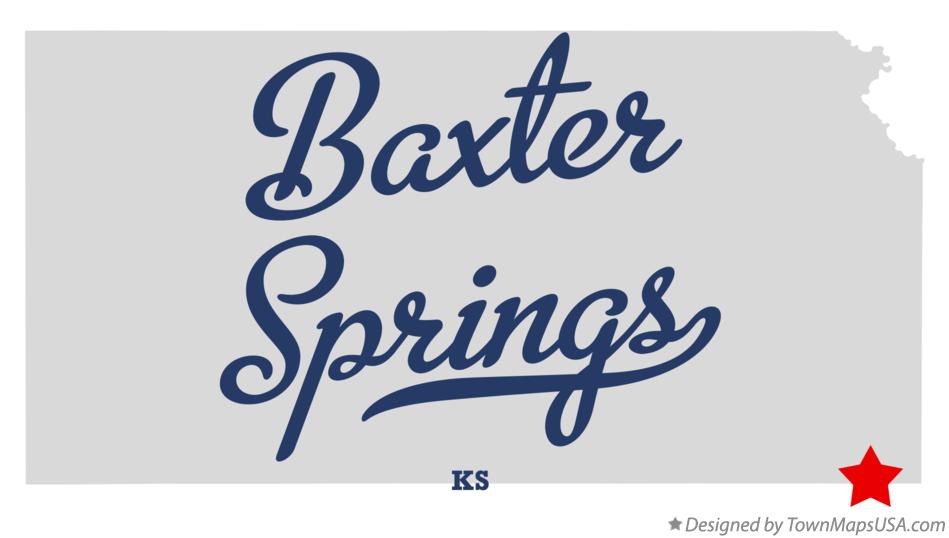Map of Baxter Springs Kansas KS