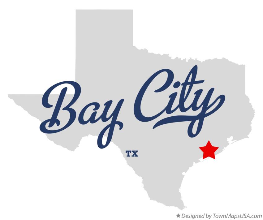Map of Bay City Texas TX
