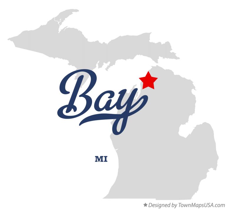 Map of Bay Michigan MI