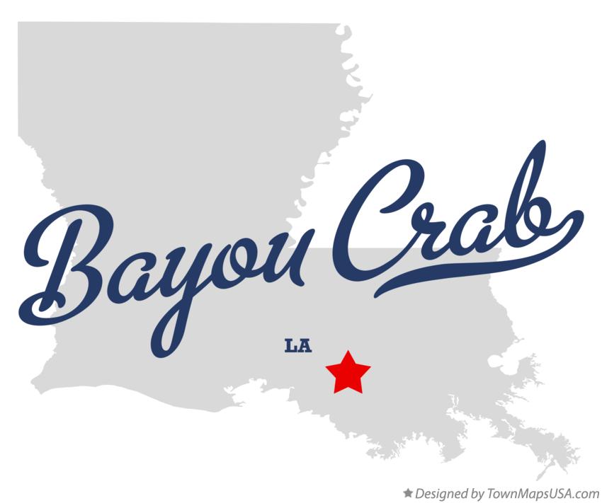 Map of Bayou Crab Louisiana LA