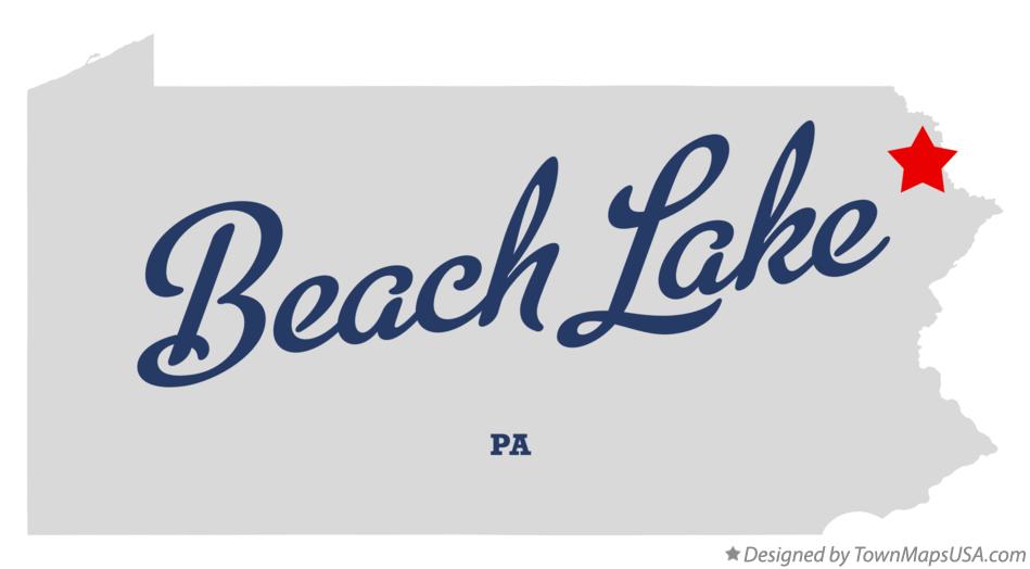 Map of Beach Lake Pennsylvania PA