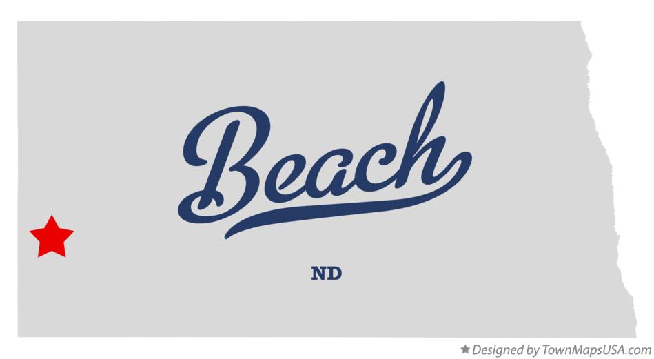Map of Beach North Dakota ND