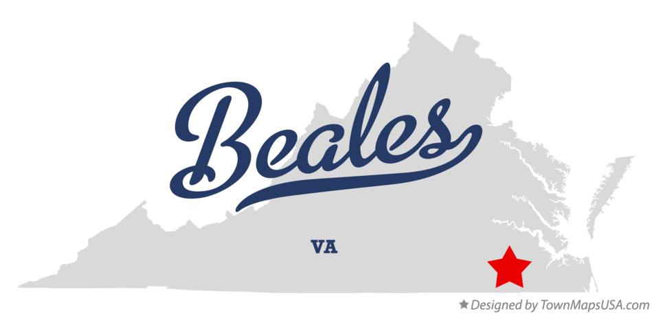 Map of Beales Virginia VA