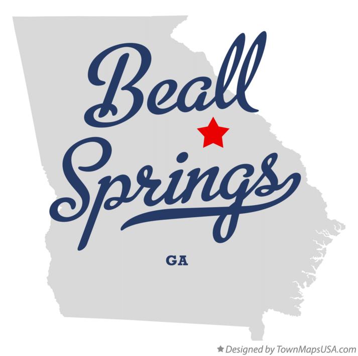 Map of Beall Springs Georgia GA