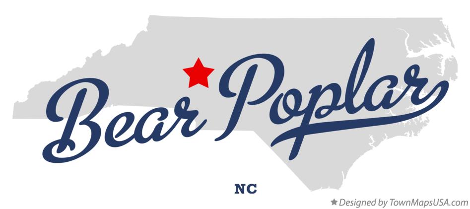 Map of Bear Poplar North Carolina NC