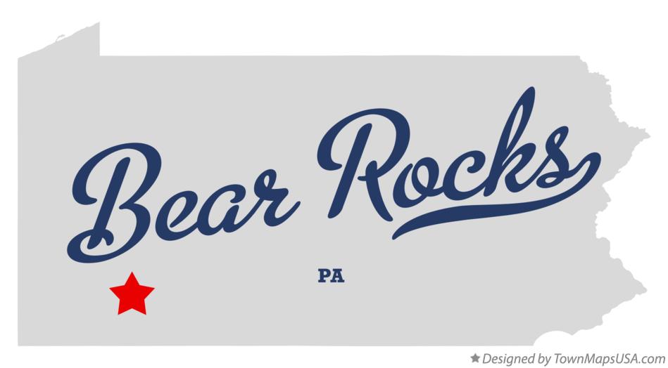 Map of Bear Rocks Pennsylvania PA