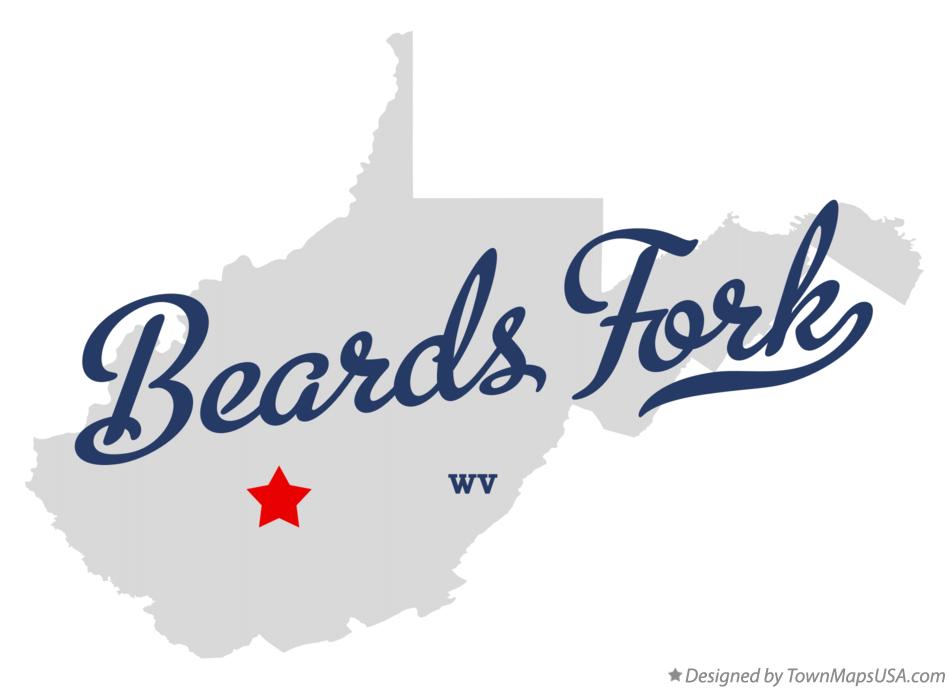 Map of Beards Fork West Virginia WV