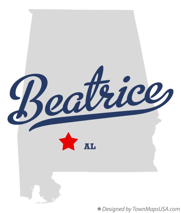Map of Beatrice Alabama AL
