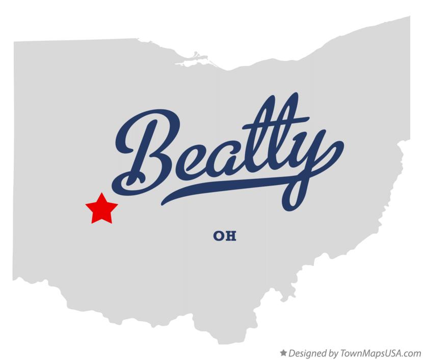 Map of Beatty Ohio OH