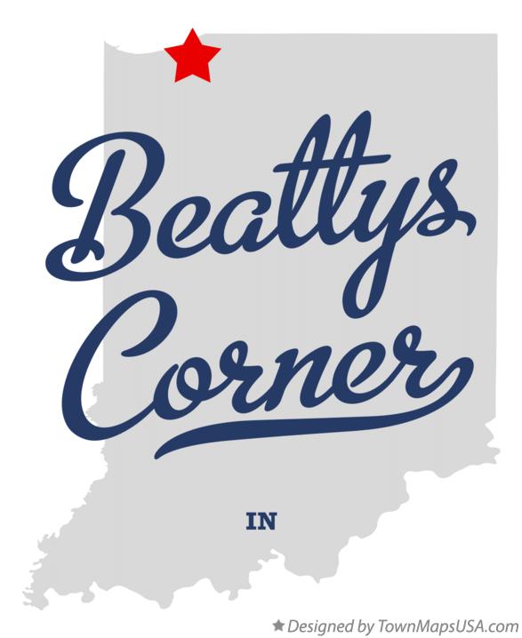 Map of Beattys Corner Indiana IN