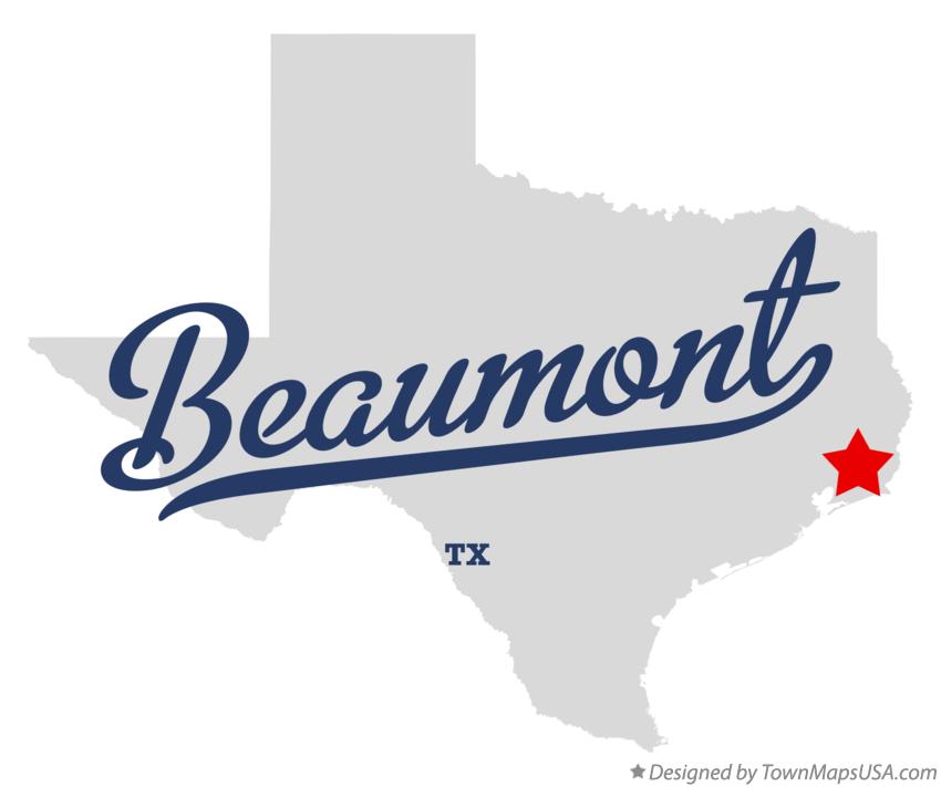 Map of Beaumont Texas TX