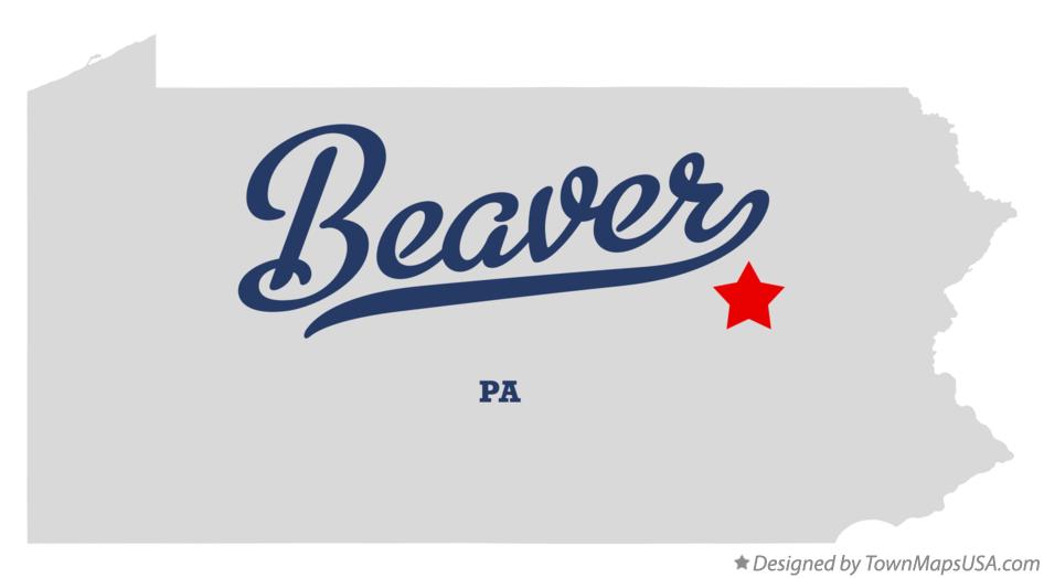 Map of Beaver Pennsylvania PA