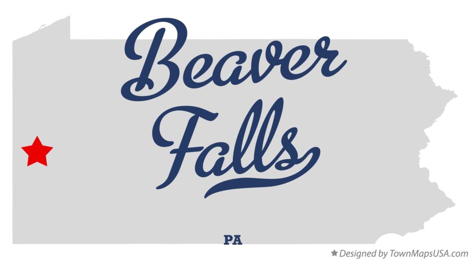 Map of Beaver Falls Pennsylvania PA