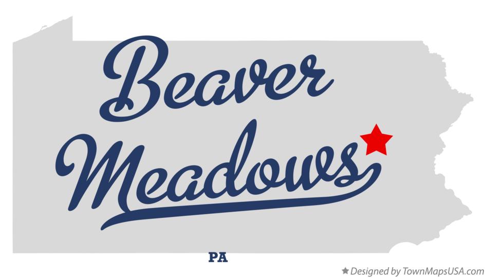 Map of Beaver Meadows Pennsylvania PA