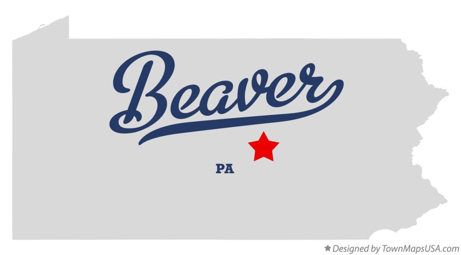 Map of Beaver Pennsylvania PA