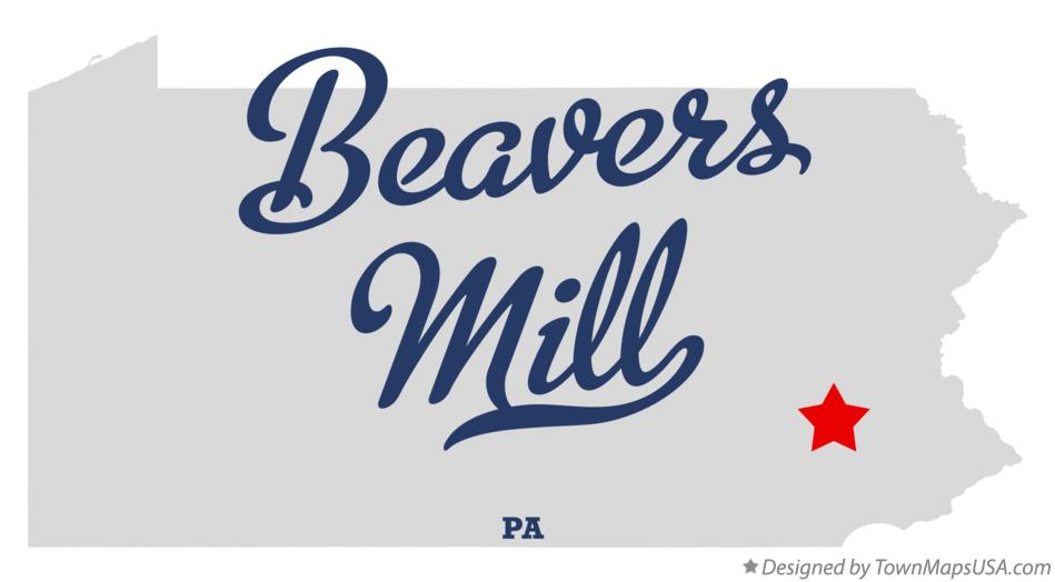 Map of Beavers Mill Pennsylvania PA