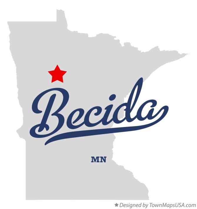 Map of Becida Minnesota MN