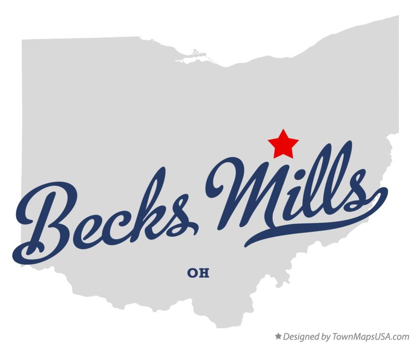 Map of Becks Mills Ohio OH
