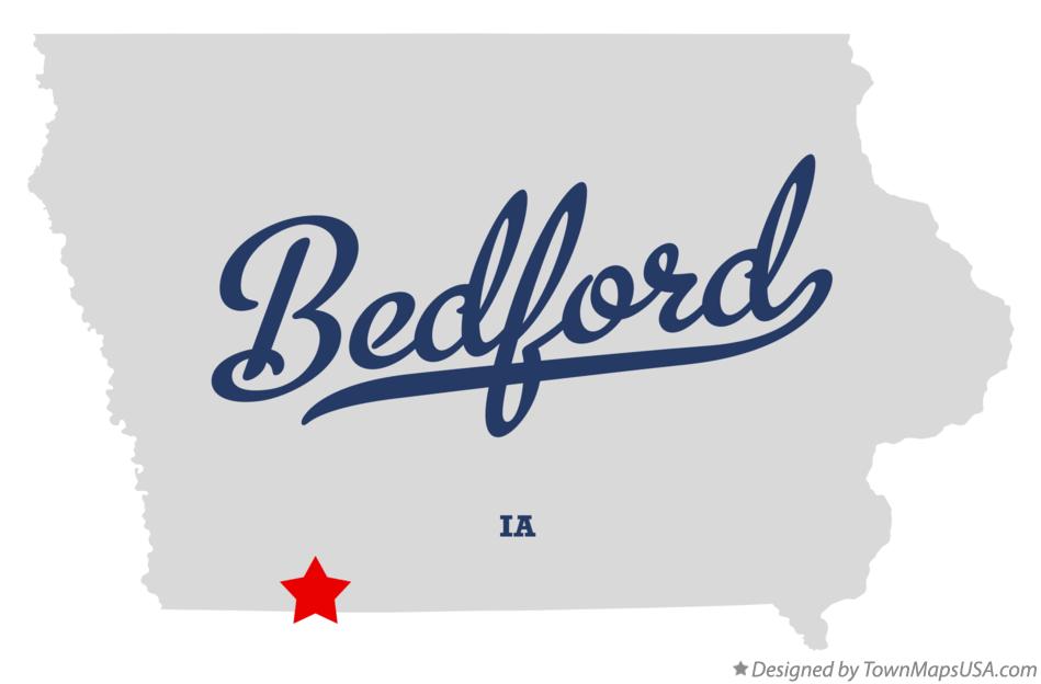 Map of Bedford Iowa IA