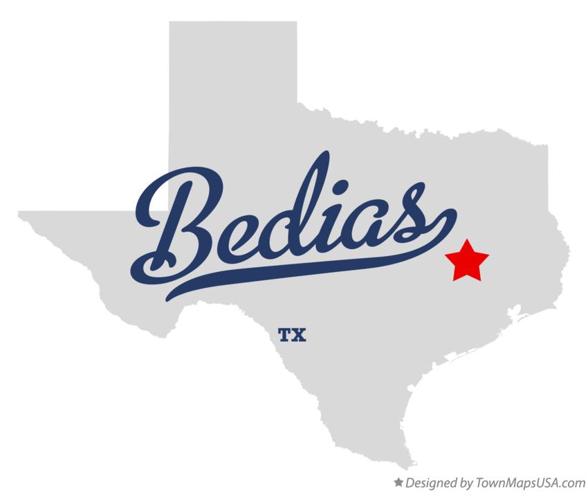 Map of Bedias Texas TX