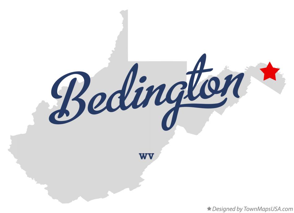 Map of Bedington West Virginia WV