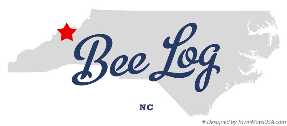 Map of Bee Log North Carolina NC