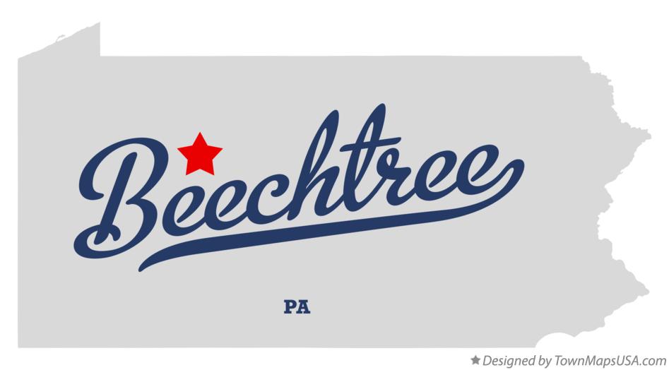 Map of Beechtree Pennsylvania PA