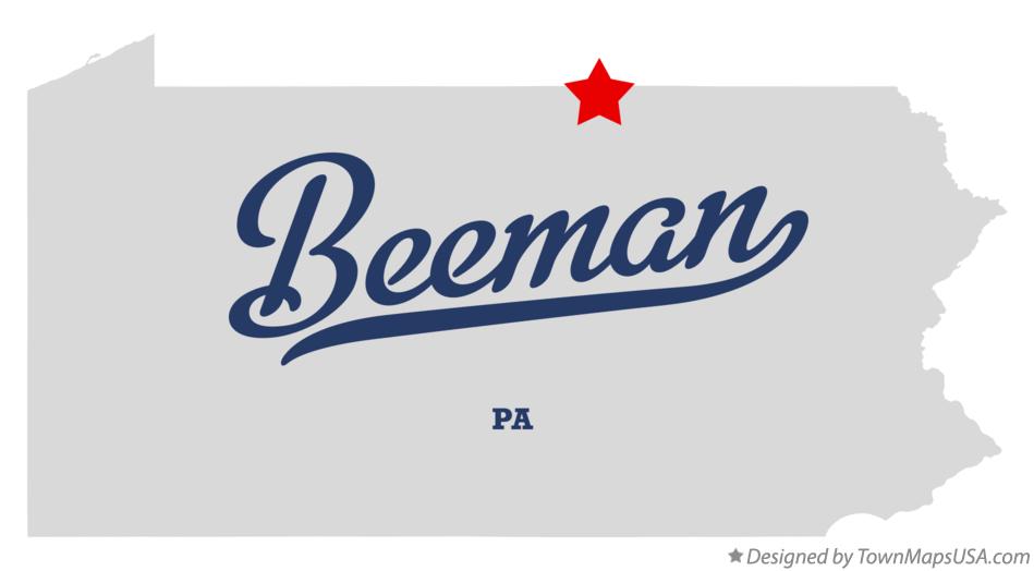 Map of Beeman Pennsylvania PA