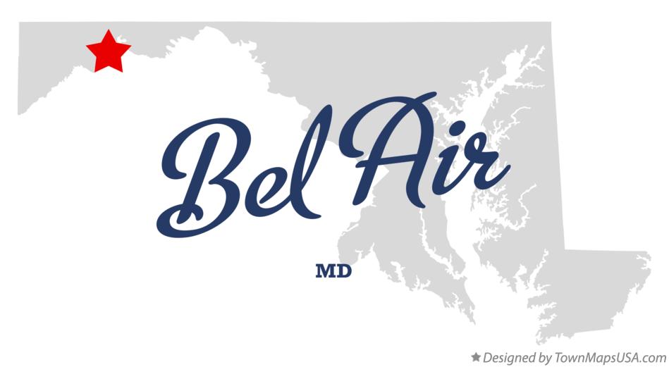 Map of Bel Air Maryland MD