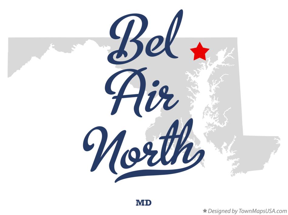 Map of Bel Air North Maryland MD