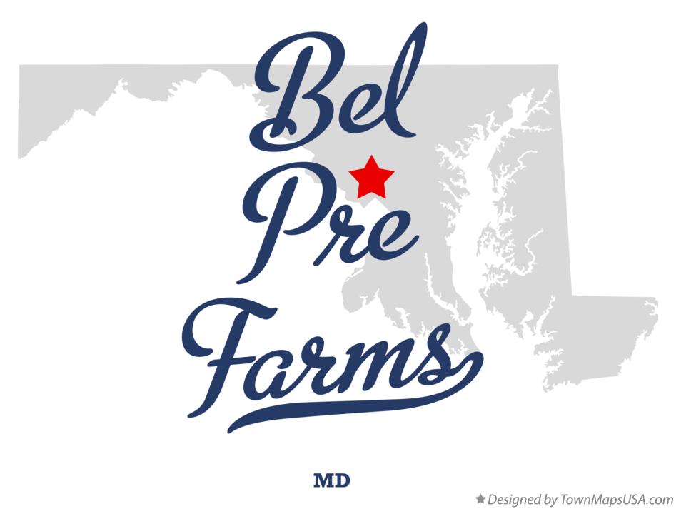 Map of Bel Pre Farms Maryland MD