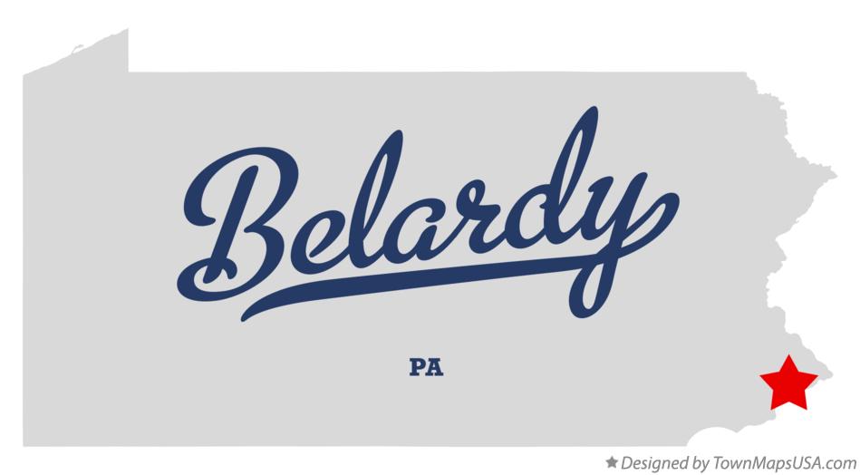 Map of Belardy Pennsylvania PA