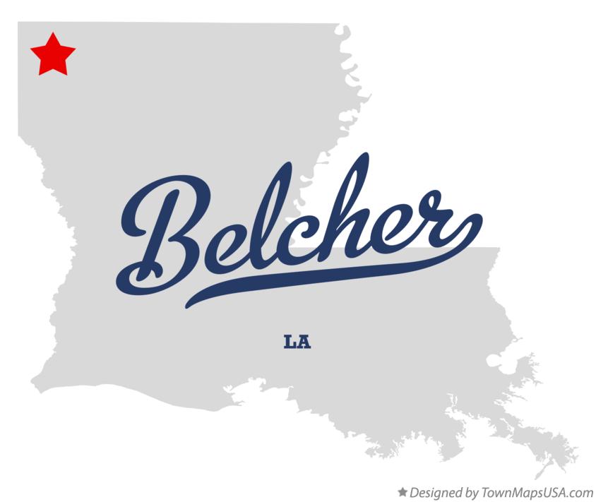 Map of Belcher Louisiana LA