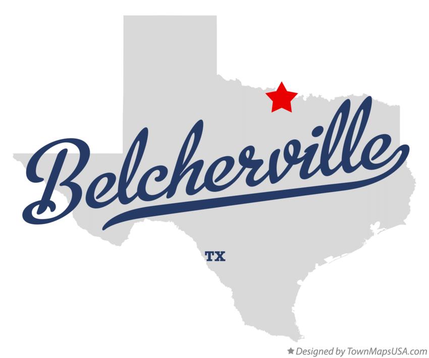 Map of Belcherville Texas TX