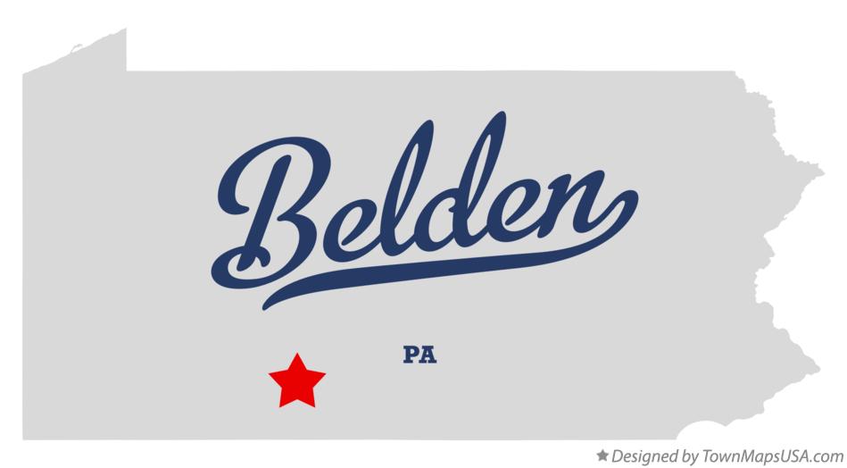 Map of Belden Pennsylvania PA