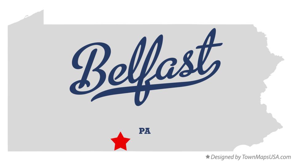 Map of Belfast Pennsylvania PA