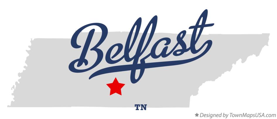 Map of Belfast Tennessee TN