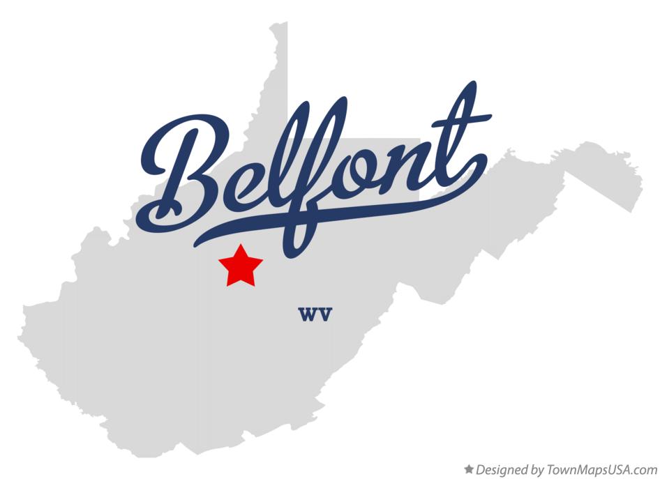 Map of Belfont West Virginia WV