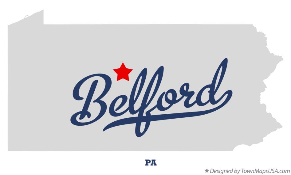 Map of Belford Pennsylvania PA