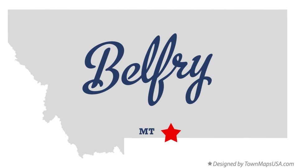 Map of Belfry Montana MT