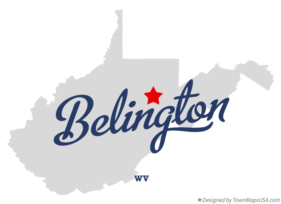 Map of Belington West Virginia WV