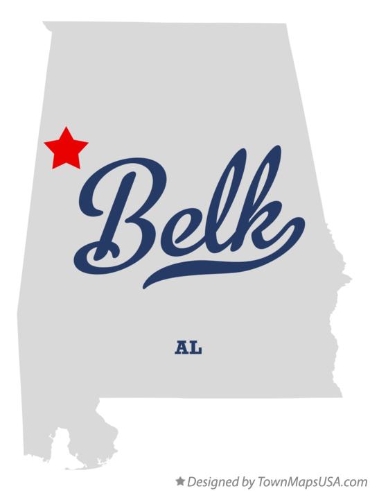 Map of Belk Alabama AL