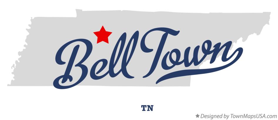 Map of Bell Town Tennessee TN