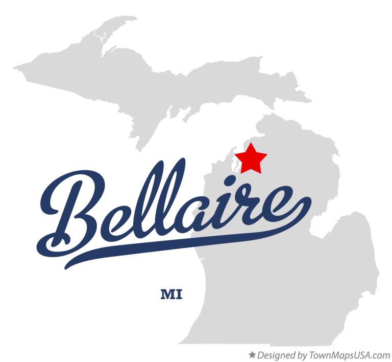 Map of Bellaire Michigan MI