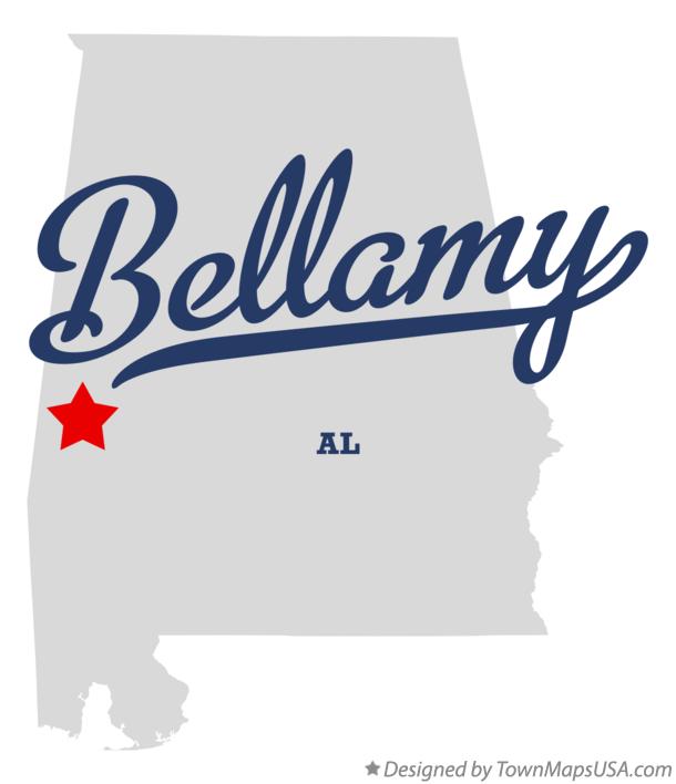 Map of Bellamy Alabama AL