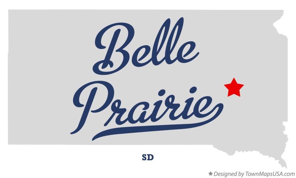 Map of Belle Prairie South Dakota SD