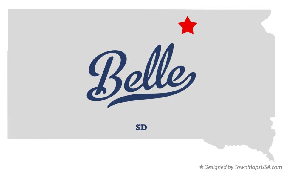 Map of Belle South Dakota SD