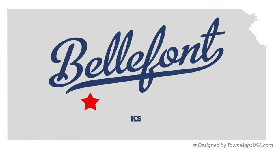Map of Bellefont Kansas KS