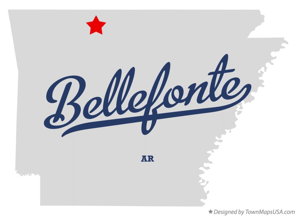 Map of Bellefonte Arkansas AR