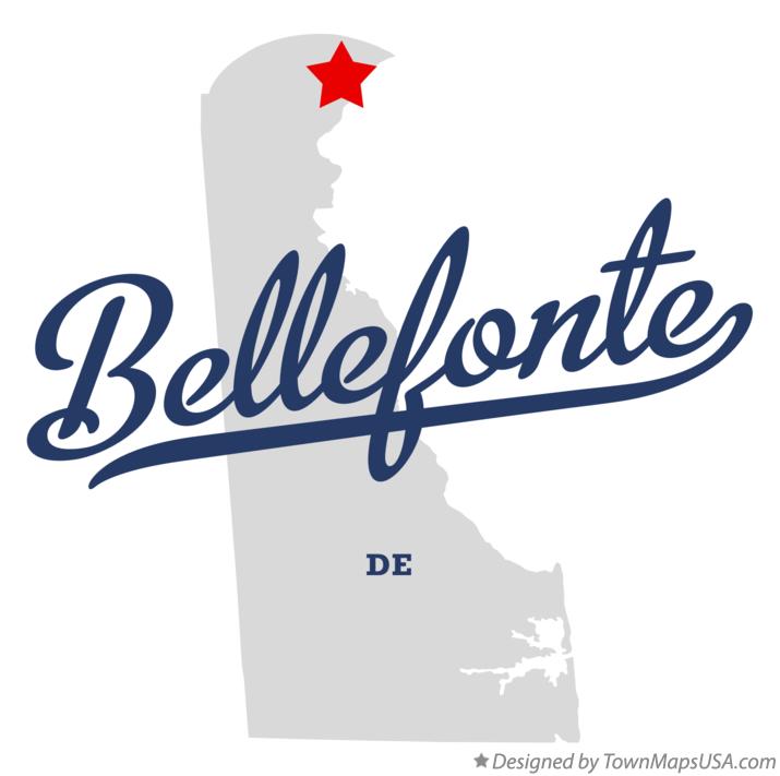 Map of Bellefonte Delaware DE